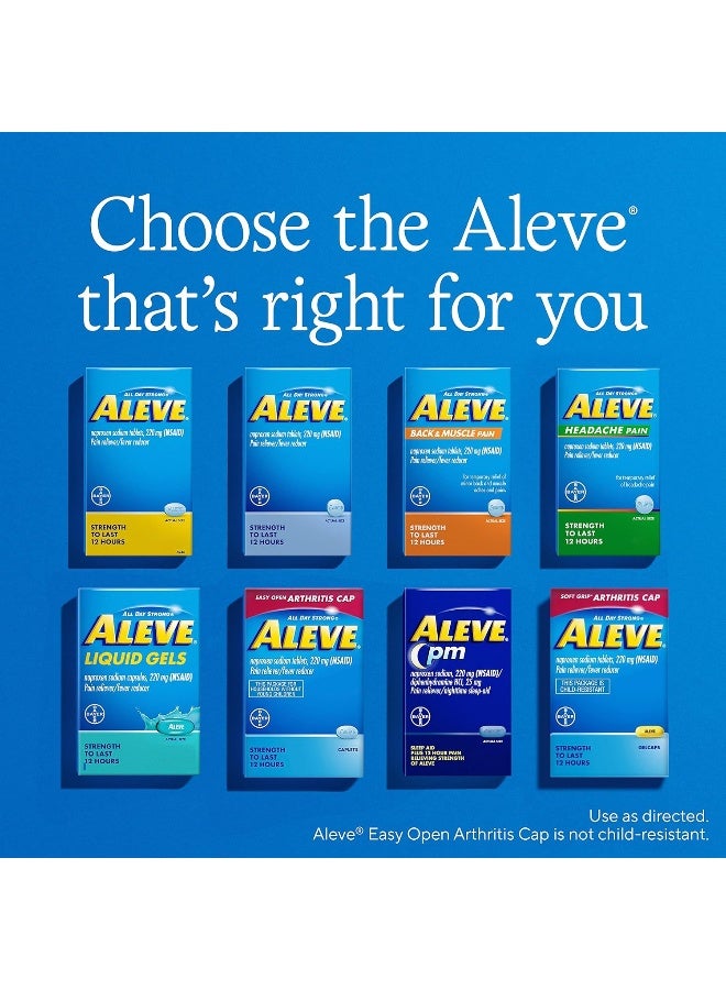 Aleve Arthritis Gelcap, Fast Acting All Day Pain Relief for Headaches, Muscle Aches, and Fever Reduction, Naproxen Sodium Gelcaps, 220 mg, Yellow, 160 Count - Image 5